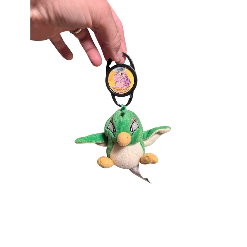 Vintage 2005 Neopets McDonald's Green Scorchio Plush Clip On Toy Keychain